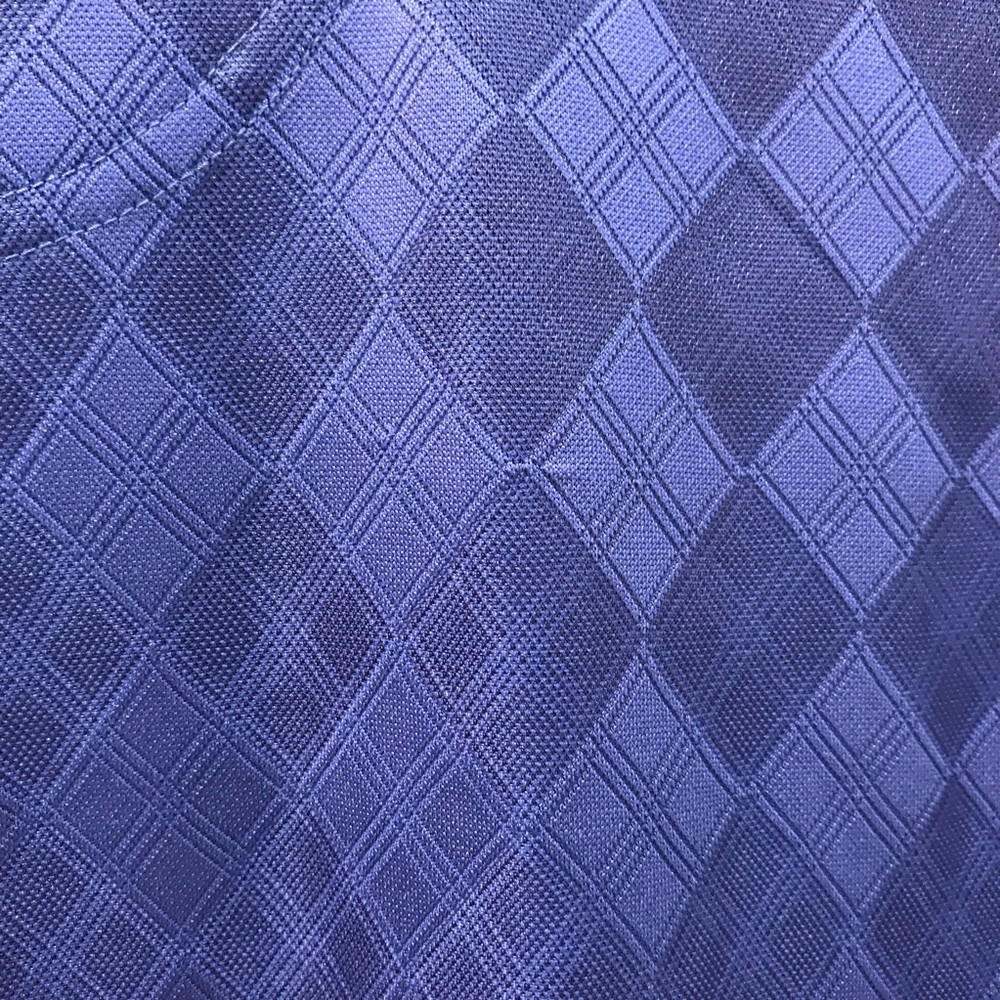 Oxford Golf Blue Collarless Shirt Large Diamond Print - Picture 6 of 7